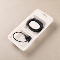 100% Biodegradable Sugarcane Bagasse Molded Pulp Bluetooth Headset Packaging Insert Tray untuk Produk Elektronik