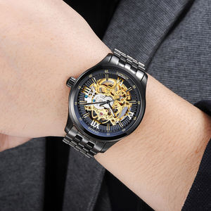 นาฬิกาข้อมือผู้ชายแบบสปอร์ต ระบบออโตเมติก ดีไซน์โครงกระดูก กันน้ำ ตัวเรือนสแตนเลสสตีล - Product Image 5