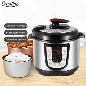 หม้อหุงต้มอเนกประสงค์สแตนเลสพร้อมหม้อทอดไร้น้ำมัน 4L/5L/6L ระบบควบคุมอัจฉริยะด้วยปุ่มกด สแตนเลส - Product Image 3