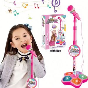 Microphone pour enfants avec support, karaoké, instrument de musique, jouet éducatif pour développer le cerveau, cadeau d'anniversaire pour fille et garçon - Product Image 1