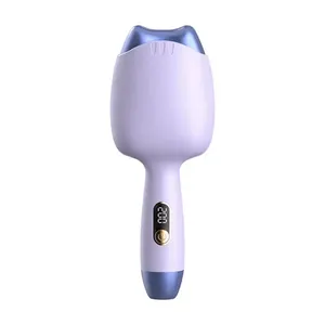 2024 Pink Purple Ceramic Curling Wand Negative Ions LCD Electric Hair Styling Tool Adjustable 32mm Wave New Home Hair Curler