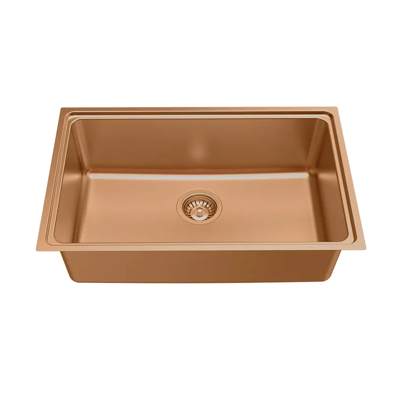 Gold Brushed Kitchen Sink Double Bowl Stainless Steel Above Counter Sink Drain Hair Catcher Kitchen Bowl Set Steel Sink Basket
