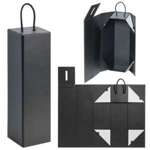 Crown Win Magnetic Black Gift Boxes Laminated with Custom Printed Clear Window Optional Inserts Black <b>String</b> Foldable Magnet Box - Product Image 5