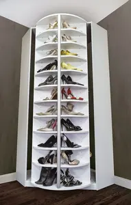 Customized Size Shoe Carousel 360 Rotating Shoe Rack Tower 7 Tier Storage Cabinet Rotating Shoe Racks