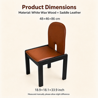 Chaise d'appoint contemporaine en cuir durable avec design écologique et pieds en bois massif pour salle à manger et mobilier de maison