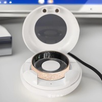 Bague connectée V3 en acier inoxydable mat et résine pour couples, avec suivi de la fréquence cardiaque, de l'oxygène sanguin, du sommeil et de l'humeur, et fonctionnalités IA