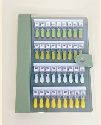 Libretto grande verde + (108 colori) con chip magnetici per unghie