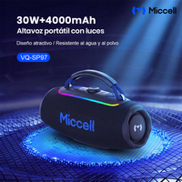 Haut-parleur sans fil Miccell 30W HIFI avec résistance à l'eau IPX5, idéal pour la musique en extérieur et les DJ