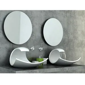 Special Design White Faux Stone Bathroom Sinks Copper Counter Top Basin Sink Modern Wash Basin