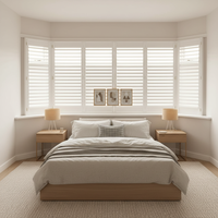 Volets Horizontaux en Bois de Noyer Minimalistes Modernes à Prix d'Usine, Garantie 5 Ans pour Chambre Parentale
