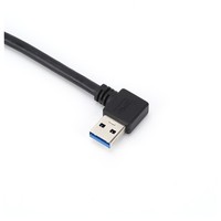 Cable de extensión de datos USB3.0 90 grados macho a hembra montaje en Panel de tornillo blindaje trenzado para transferencia de datos de computadora