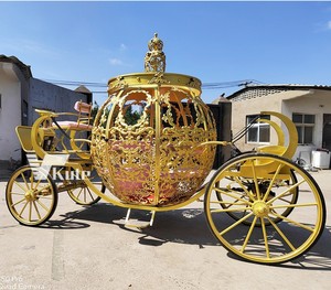 Charrette de princesse romantique en forme de citrouille, chariot de mariage Cendrillon pour événements commerciaux - Product Image 6