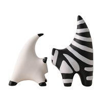 Figurine de chat en porcelaine abstraite Tonfo, écologique, faite à la main, mignonne, créative, pour la décoration de la maison, salon, entrée, meuble TV
