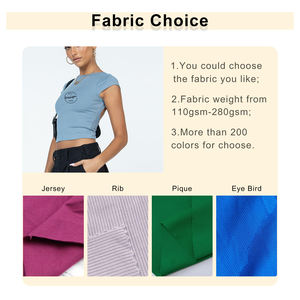 Custom T-Shirt Sexy Backless T-Shirt Meisje Katoen Hoge Kwaliteit Cropped Skinny Tops Fabriek Borduurwerk Blanco Vrouwen T-Shirts Sex - Product Image 2