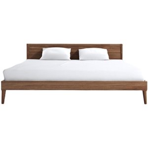 Letto Minimalista Giapponese in Legno Massello, Struttura in Rovere Bianco Nordamericano, Letto <span class=keywords><strong>Matrimoniale</strong></span> in Noce Nero Nordico, Arredamento Originale su Misura - Product Image 5