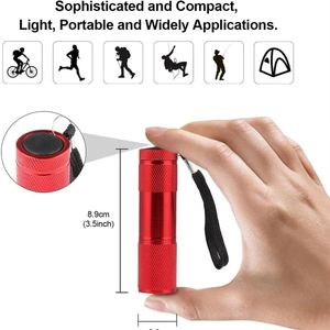 Customized Logo Purple <b>LED</b> Flashlight Mini 9 Pocket UV with Hanging <b>Rope</b> - Product Image 3
