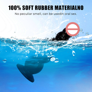 Dildo nero a punta oversize con ventosa, giocattolo sessuale anale per ingresso posteriore, grande a forma di fiore, con imbottitura spessa, morbido per rapporti anali - Product Image 6