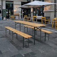 Cnlf HTNF-001 moderne 3 pièces pliable extérieur Patio meubles en bois Table de pique-nique jardin bière Table pour utilisation dans le parc