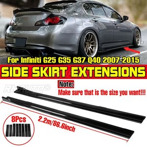 Extensiones de faldones laterales de ABS de alta calidad de 2.2m, divisores de balancín y alerones difusores para Infiniti G25 G35 G37 Q40 2007-2015 - Product Image 1