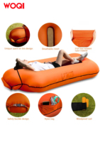 WOQI Canapé-lit gonflable imperméable et étanche pour la plage, le camping, avec oreiller pour l'extérieur et le salon