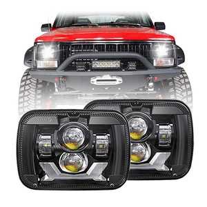 Proyector de Faros LED Cuadrados de 5x7 Pulgadas con Certificación Emark <span class=keywords><strong>DOT</strong></span> para Modelos Jeep, con Lámpara LED de Haz Sellado Alto/Bajo de 7x6, Accesorios de Iluminación, 2 Piezas - Product Image 1