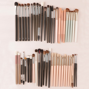 Juego de brochas de maquillaje, 10 piezas, pelo sintético, mango de madera, forma redonda, para sombra de ojos - Product Image 5