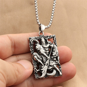 สแตนเลสสตีลจี้กวนกงสร้อยคอผู้ชายรูปสัตว์พังก์สไตล์ย้อนยุคเครื่องประดับแฟชั่น - Product Image 4