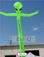Danseur gonflable extraterrestre en nylon vert, publicité gonflable, tube aérien ondulant à vendre