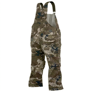 Men Outdoor Woodland <b>Camouflage</b> Hunting Field Bib Overalls Full Center Front Zipper Flap <b>Cargo</b> Pockets Crossback Suspenders Bib - Product Image 1