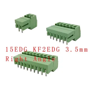 Bloques de Terminal de tornillo PCB, Conector de ángulo recto de 3,5mm, 3,5mm, 15EDG, KF2EDG, 3,5mm, 2-12 pines