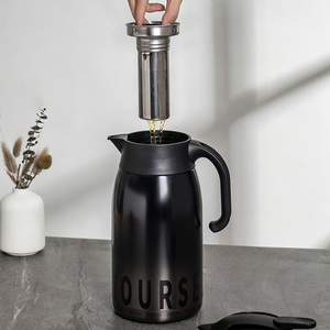 PINKAH Nouvelle Carafe <span class=keywords><strong>Isotherme</strong></span> en Acier Inoxydable 1100ML <span class=keywords><strong>avec</strong></span> <span class=keywords><strong>Filtre</strong></span> <span class=keywords><strong>à</strong></span> Thé Amovible pour la Maison et le Bureau - Product Image 6