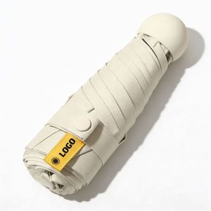 Wholesale 5-Fold Mini Pocket With 6 Ribs 8Ribs Uv Fiberglass Logo Print Five Folding Rain Waterproof Umbrella - Product Image 1