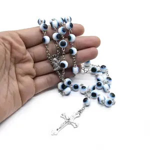 Turkish Beads Holy Blessed Rosary Necklace Virgin Mary/Saint Father Jesus Cross necklace