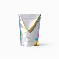 Pochette transparente à fermeture éclair, résistante à l'humidité, pour cosmétiques, 250 ml, emballage en soie mate, marque privée