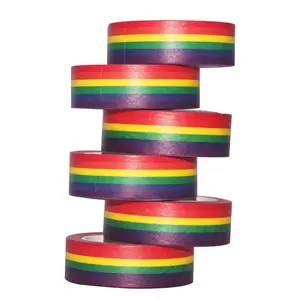 15mm x 10m buntes klebendes Washi-Papier Masking Stationäre Dekoration Rainbow Washi Tape