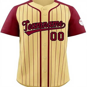 Camiseta de Béisbol Personalizada para Hombre y Mujer, Camisetas de Béisbol con Rayas, Nombre y Número Bordados, Logotipo, 100% Poliéster, Absorbe la Humedad - Product Image 1