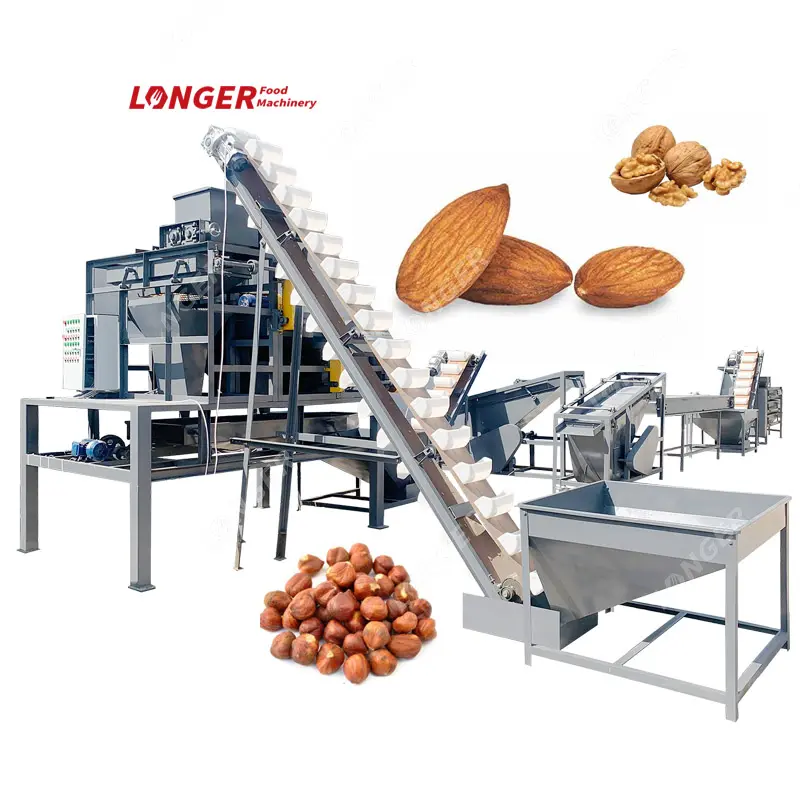 Fabrik Verarbeitung Linie Automatische Apricot Kernel Rissbildung Maschine Mandel Cracker Schwarz Nussbaum Beschuss Maschine