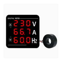 Voltímetro Digital, Amperímetro, Medidor de Hz, AC50-500V, Pantalla Digital, Medidor Combinado de Voltaje, Corriente y Frecuencia con Transformador CT