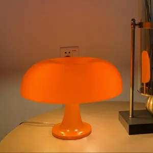 Modern Room Aesthetic Lighting For Bedroom Living Room Decor Table Lamp Dimmable Orange Mushroom Light