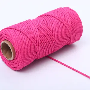 Fio de algodão 4ply para costura, 4mm, 100m/rolo, torcida, macrame, corda artesanal, diy, decoração, suprimentos