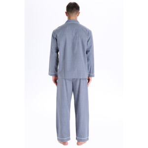 Set <span class=keywords><strong>Pigiama</strong></span> da <span class=keywords><strong>Uomo</strong></span> in Cotone Modal, Maniche Lunghe, <span class=keywords><strong>con</strong></span> Tasche e <span class=keywords><strong>Bottoni</strong></span>, Morbido e Confortevole - Product Image 4