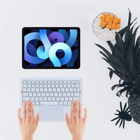 Clavier sans fil pliable à trois volets avec pavé tactile pour tablette, ordinateur portable, ordinateur de bureau, USB portable - En promotion
