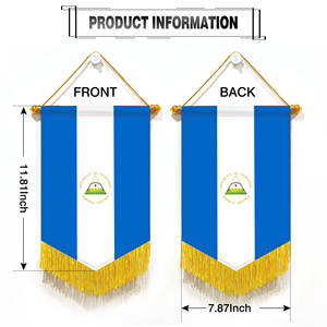 Wholesale Mini Pennant Car Flags Nicaragua Wall Decor <b>Small</b> Ornaments Hanging Digital Printing Satin Material - Product Image 2