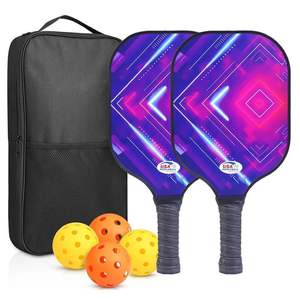 Ensemble de raquettes de pickleball en fibre de carbone personnalisé en 2 pièces, sac de transport, balles, léger, durable, kit d'entraînement professionnel et de loisirs - Product Image 5