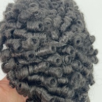 Emeda Afro Curl 8*10 Mono NPU Toupee Système capillaire à base durable 6 pouces Style High Top Fade