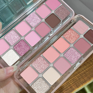 Palette de fards <span class=keywords><strong>à</strong></span> paupières 12 couleurs, finitions mates et scintillantes, illuminateur, contouring naturel, éclaircissant, maquillage léger, <span class=keywords><strong>fard</strong></span> <span class=keywords><strong>à</strong></span> paupières sensuel - Product Image 2