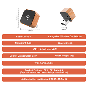 Nouvel adaptateur sans fil CarPlay pour voiture CP031-3 Mini Usbc, adaptateur CarPlay pour <span class=keywords><strong>iPhone</strong></span>, vidéo - Product Image 6