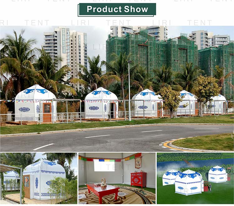 High Quality Outdoor Luxury Beautiful Mongolian Yurt Glamping Tent for Sale