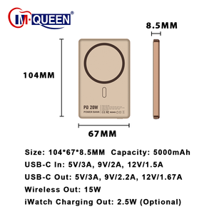 Vente en gros de chargeurs portables magnétiques PD 22,5 W 5000 mAh, chargeur portable personnalisé, chargeur sans fil, charge rapide pour téléphone portable - Product Image 2