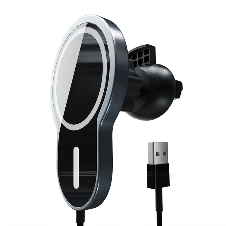 Modern Design Hot Sale Car Mount Phone Charger 15w Magnetic Car Wireless Charger